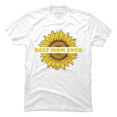 Men's Design By Humans Happy Mothers Day Best Mom Ever Sunflower By CarambaArt T-Shirt