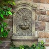 Sunnydaze 31"H Solar-Powered with Battery Pack Polystone Rosette Leaf Outdoor Wall-Mount Fountain - image 2 of 4
