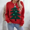 KOJOOIN Women's Ugly Christmas Sweater Funny Cute Christmas Tree Knitted Pullover Jumper Tops - 3 of 4