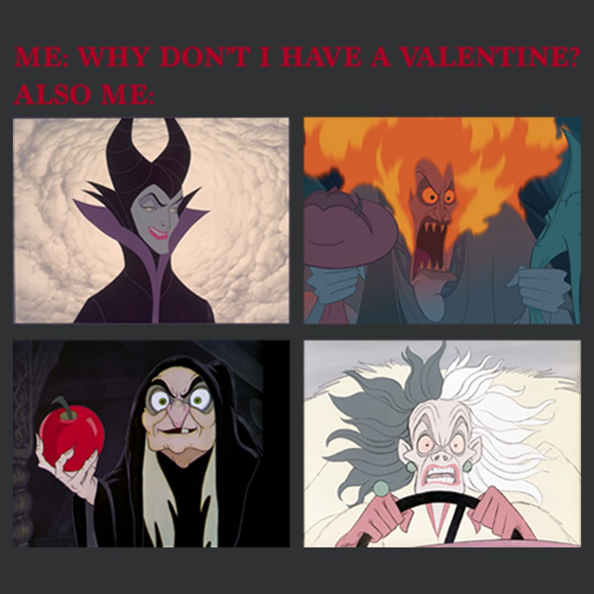 Women's Disney Villains Valentine's Day Meme EVIL Racerback Tank Top - thumbnail 8