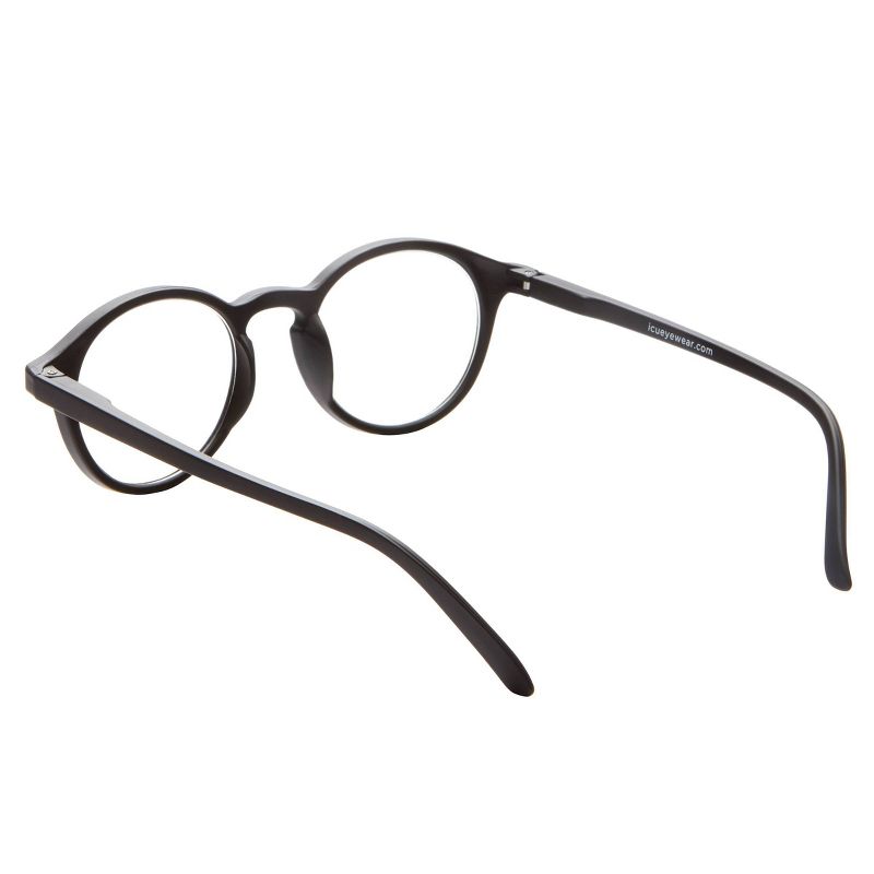 ICU Eyewear Screen Vision Blue Light Filtering Round Glasses - Matte Black, 6 of 9