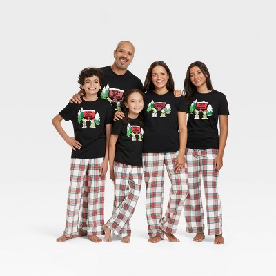 Holiday Cream Tartan Plaid Fleece Matching Family Pajama Pants Collection - Wondershop™
