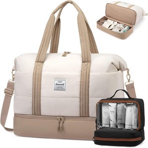 LOVEVOOK Travel Duffle Bag for Women, 3Pcs Puffer Large Weekender Overnight Bag - 1 of 3