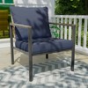 YARDSIGHT Metal Chair with Wicker Backrest & Cushion - Stylish Outdoor Seating for Front Yard, Porch, Deck, Balcony, Backyard & Sunroom” - 2 of 4
