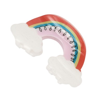 Unique Bargains Women's Fashion Cute Rainbow Clouds Hair Clips 3.62"x1.89"x1.26" Red White 1 Pc