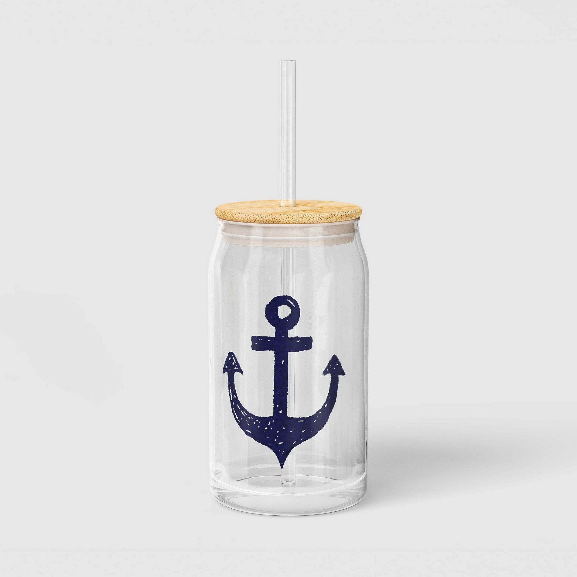 15oz Glass Anchor Tumbler with Lid - Room Essentials™