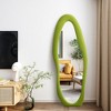 Beautyolove 24 in. W x 63 in. H Irregular Green Flannel Wrapped Wood Framed Full Length Floor Mirror Wavy Full Body Mirror - 3 of 4