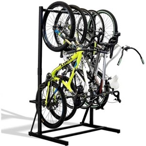 5 Bike Storage Rack, Freestanding Bike Storage, Adjustable Height, Space Saving, Vertical Bike Storage Garage for Front Yards, Backyards, Basements - 1 of 4
