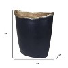 HomeRoots 8" Black And Gold Cast Aluminum Oval Table Vase - 3 of 4