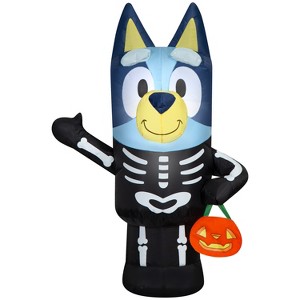 Gemmy Airblown Inflatable Bluey in Skeleton Costume Bluey, 3.5 ft Tall, Multicolored - 1 of 4