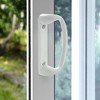 Built Industrial Sliding Glass Patio Door Handle Replacement Set, White Diecast, Mortise Style, Non-Keyed (Fits 3-15/16" Hole Spacing) - 3 of 4