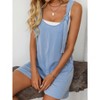 Womens Summer Casual Short Romper Scoop Neck Sleeveless Striped Overalls Shorts Jumpsuit with Pockets - 4 of 4