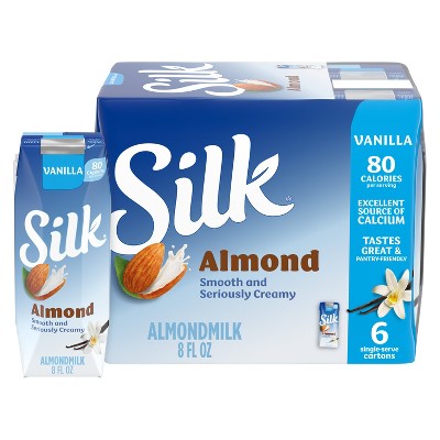 Silk Shelf Stable Vanilla Almond Milk - 6ct/8 fl oz Boxes
