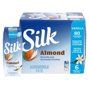 Silk Shelf Stable Vanilla Almond Milk - 6ct/8 fl oz Boxes - 1 of 4