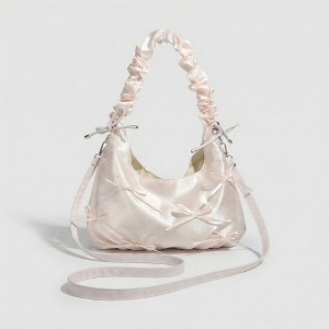 Alilang Women's Satin Shoulder Bag with Ruched Top Handle