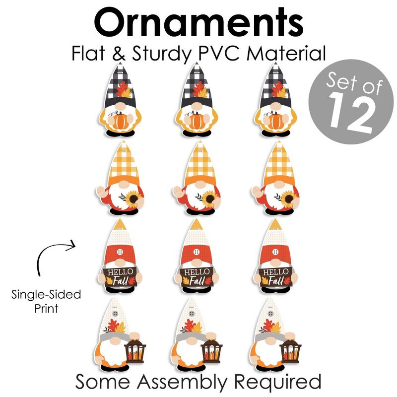Big Dot of Happiness Fall Gnomes - Autumn Harvest Decorations - Tree Ornaments - Set of 12, 6 of 10