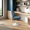 Modway Lippa Velvet Swivel Dining Side Chair in White Cadet Blue  360° Rotating Office Chair - 4 of 4