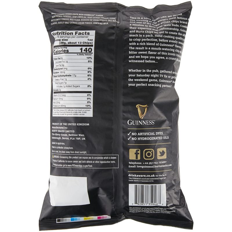 Guinness Burts Thick Cut Hand Cooked Potato Chips - Case of 10 - 5.3 oz, 2 of 4