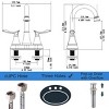 ChicFurnit Bathroom Sink Faucet Two Handle Vanity Sink Faucets with Pop up Drain for Bathroom, Silver and Gray, 14.37"*10.04"*2.6" - 3 of 4