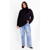 CITY CHIC | Women's Plus Size  Iris Cable Sweater - black - 14W - 3 of 4