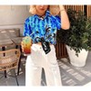 LA LEELA Button Down Shirt for Women Casual Summer Beach Party Blouses Short Sleeve Button Up Tee Hawaiian Shirts Tank Top for Women - 4 of 4