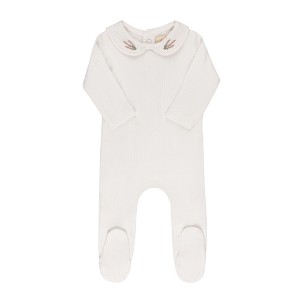 Ely's & Co. Baby Footie - Organic Cotton Embroidered Collar Collection - 1 of 3