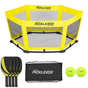 GoSports Pickle 360 Hardcourt Game Set - Pickleball Meets Roundnet - Hard Surface Paddle Ball Game - Yellow - 1 of 4