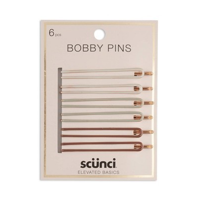 scunci Enamel Bobby Pins - 6pk