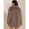 INSPIRE CHIC Women's Faux Fur Fluffy Long Sleeve Lapel Winter Outerwear Coat - 4 of 4