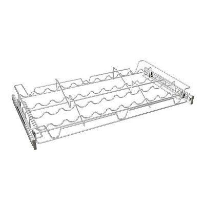 Rev-A-Shelf Sidelines 5WSCR-24CR-1 24 Inch Chrome Wire Pullout Sliding Spice or Can Organizer Rack Shelf for 14 Inch Deep Kitchen Pantry Cabinet