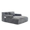 Vynxaria Chenille Lazy Sofa Chaise Longue Armchair with 3 Pillows for Ultimate Comfort - 4 of 4