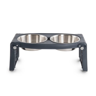 Elevated Dog Bowls Stand - Adjusts To 3 Heights For Small, Medium, And Large  Pets - Stainless-steel Dog Bowls Hold 34oz Each By Petmaker (gray) : Target