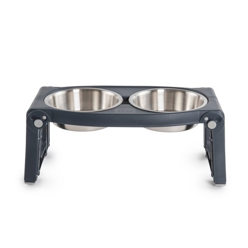 Elevated Dog Bowls Stand - Adjusts to 3 Heights for Small, Medium, and  Large Pets - Stainless-Steel Dog Bowls Hold 34oz Each by PETMAKER (Gray)