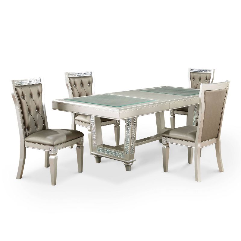 5pc Jenra Expandable Top Dining Set Champagne/Warm Gray - HOMES: Inside + Out, 1 of 7