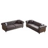 CAVINAS Loveseat Sofa with Button Design and Cushions for Bedroom, Chesterfield Sofa with Rolled Arms, Tech Fabric Vintage Couches for Living Room - 3 of 4