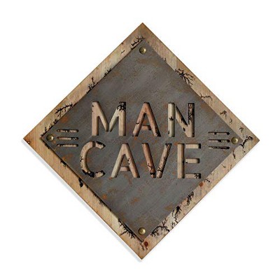 TX USA Corporation Contemporary Rustic Man Cave Design Wood and Metal Cutout Wall Art