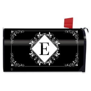 Briarwood Lane Mailbox Cover  - Standard Size - Black and White Monogram E Mailbox Cover - 1 of 2