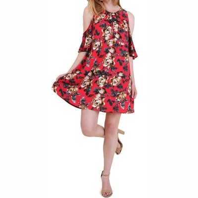 Women's Floral Cold Shoulder Dress - umgee