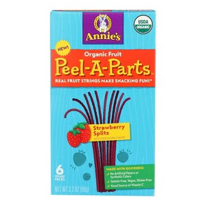 Annie's Homegrown - Peel-A-Part Fruit Snacks Strawberry Peel - Case of 8 - 3.3 oz - 1 of 2