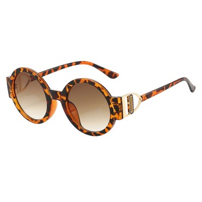 Anna-Kaci Women's Round Frame Sunglasses with Gold Temple Hardware and UV400 Lenses for Retro Modern Style