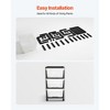 VEVOR Plastic Storage Drawers Cart, 3 Drawers Storage Organizer with Wheels, Rolling Closet Organization and Storage Dividers, Transparent&Black - 3 of 4
