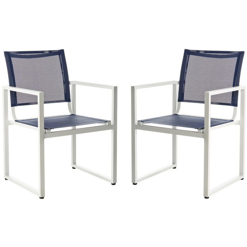 Neval Chair (Set of 2) - Navy/White - Safavieh, 2 of 10