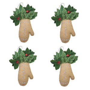 Park Designs Mittens Felt Ornament Set of 4 - 1 of 3