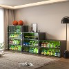 Racxily Sneaker Storage LED Light Shoe Box - 3-Layer Wood with 1/4" Glass Doors, Color-Changing LED, 6-Pair Capacity, Stackable, Black/White/Red - 3 of 4