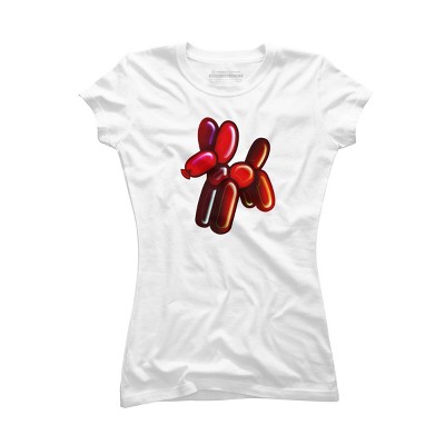 Junior's Design By Humans Balloon Animal - Dog (red) By TaliRachelle T-Shirt