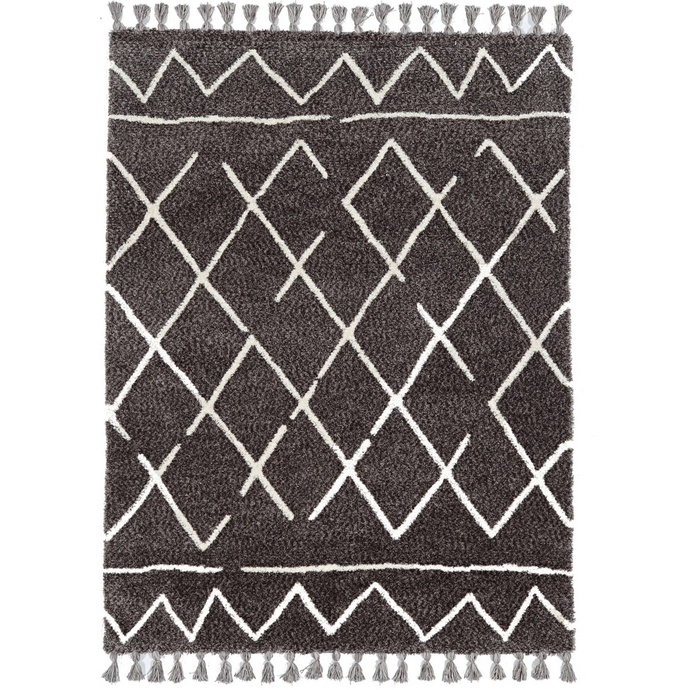 5'x7' Marrakech Zip Rug Gray/Ivory - Linon