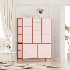 48" H Tall Fabric Dresser with 15 Drawers and Steel Frame & Wood Top, Sturdy Dressers for Bedroom, Closet, Hallway, Living Room - 1 of 4