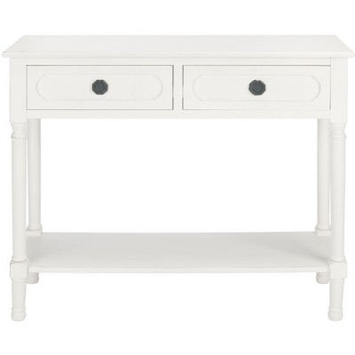 Allura Distressed White Wood 2-Drawer Console Table