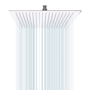 ALEXOUN  16 Inch Chrome Rain Shower Head, Square Ultra Thin 304 Stainless Steel High Pressure Shower Head - 1 of 4