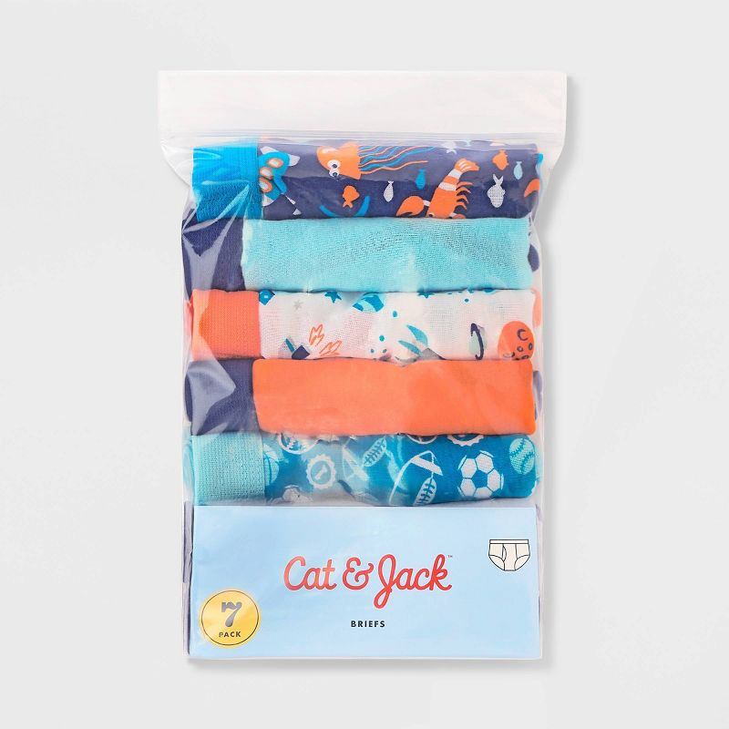 Toddler Boys' 7pk Sharks Printed Briefs - Cat & Jack™ Blue, 3 of 6